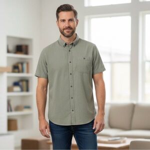 Prana Olive Men's Casual Button Down Shirt 100% organic cotton